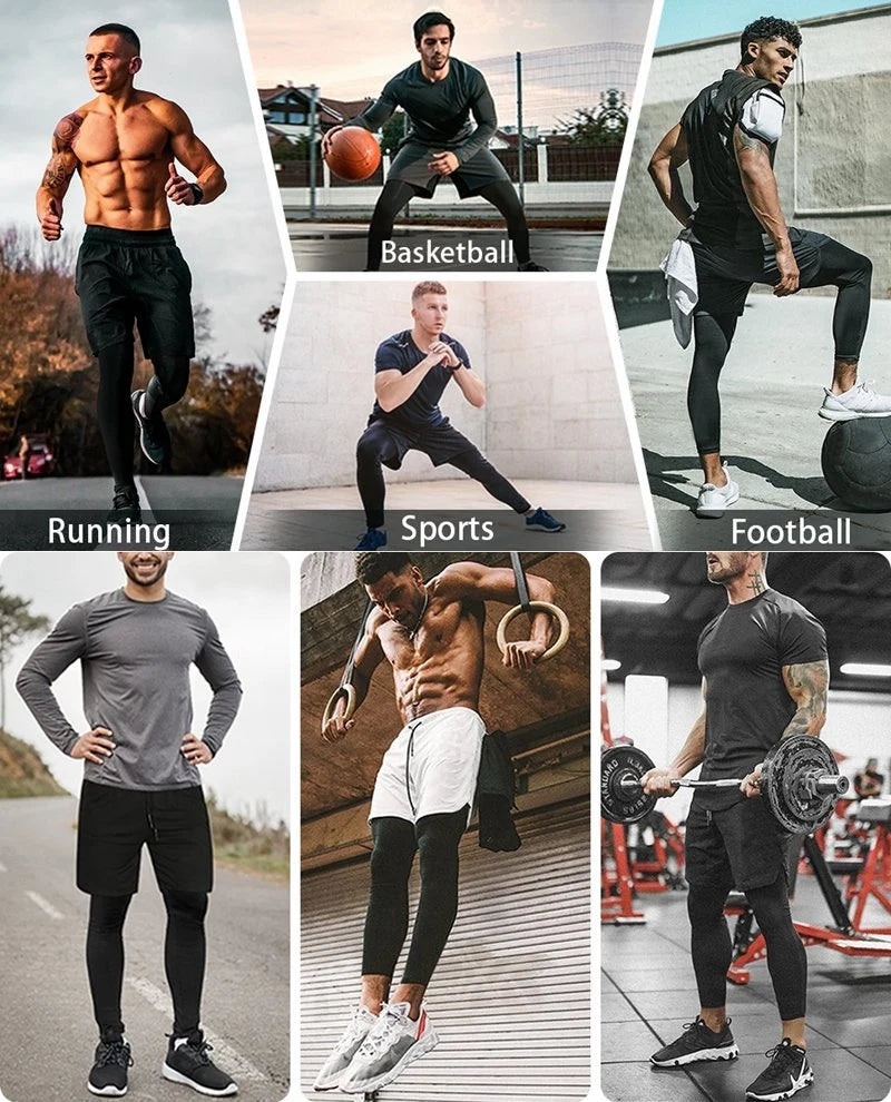 GloFit Men’s Compression Pants Athletic Tight, Leggings Base Layer Bottoms for Exercise