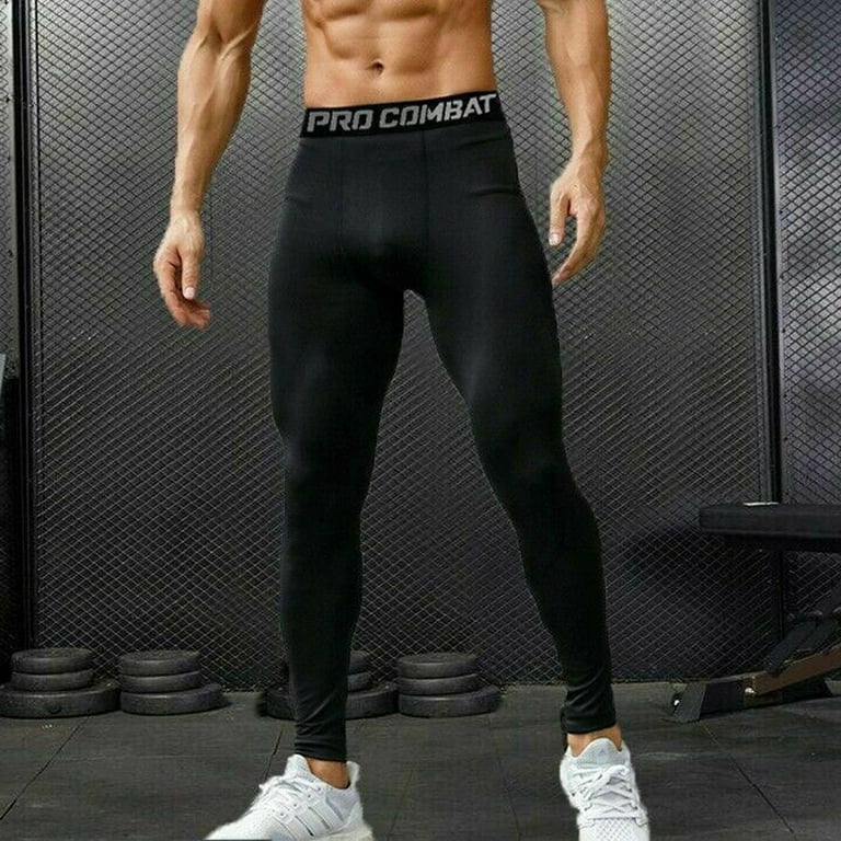 GloFit Men’s Compression Pants Athletic Tight, Leggings Base Layer Bottoms for Exercise