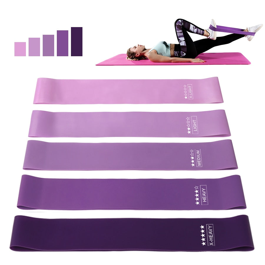 The GloFit Fitness Elastic Resistance Bands Home Training Yoga Sport Resistance Bands Bundle