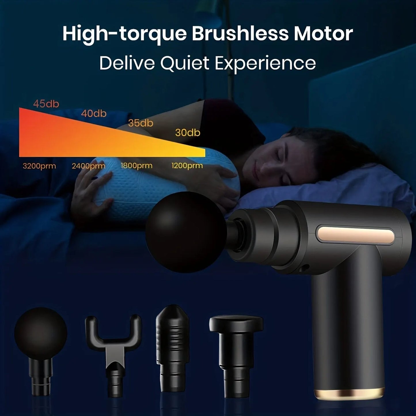 High-Torque Portable Lightweight Massage Gun, Multifunctional Percussive Deep Tissue Massager Gun, With Type C Charging