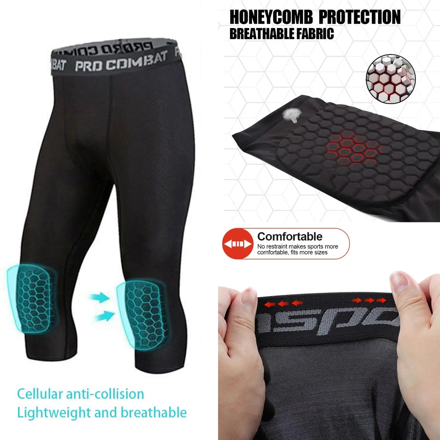 GloFit Men’s Compression Pants Athletic Tight, Leggings Base Layer Bottoms for Exercise