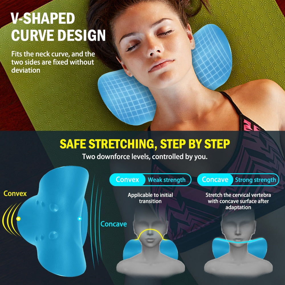 Neck and Shoulder Relaxer, Neck Stretcher for Pain Relief and Cervical Traction Device Pillow